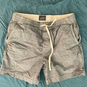Jcrew Drawstring Chambray Shorts M Denim Shade Tie Waist 7 inch